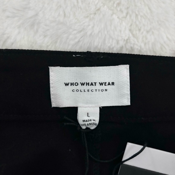 Who What Wear Collection Mack Flared Midi Skirt in Licorice Size Large NEW Slit - Picture 9 of 12